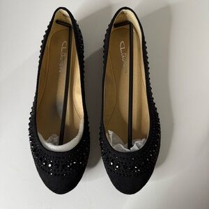 CL by Laundry Black Studded Flats